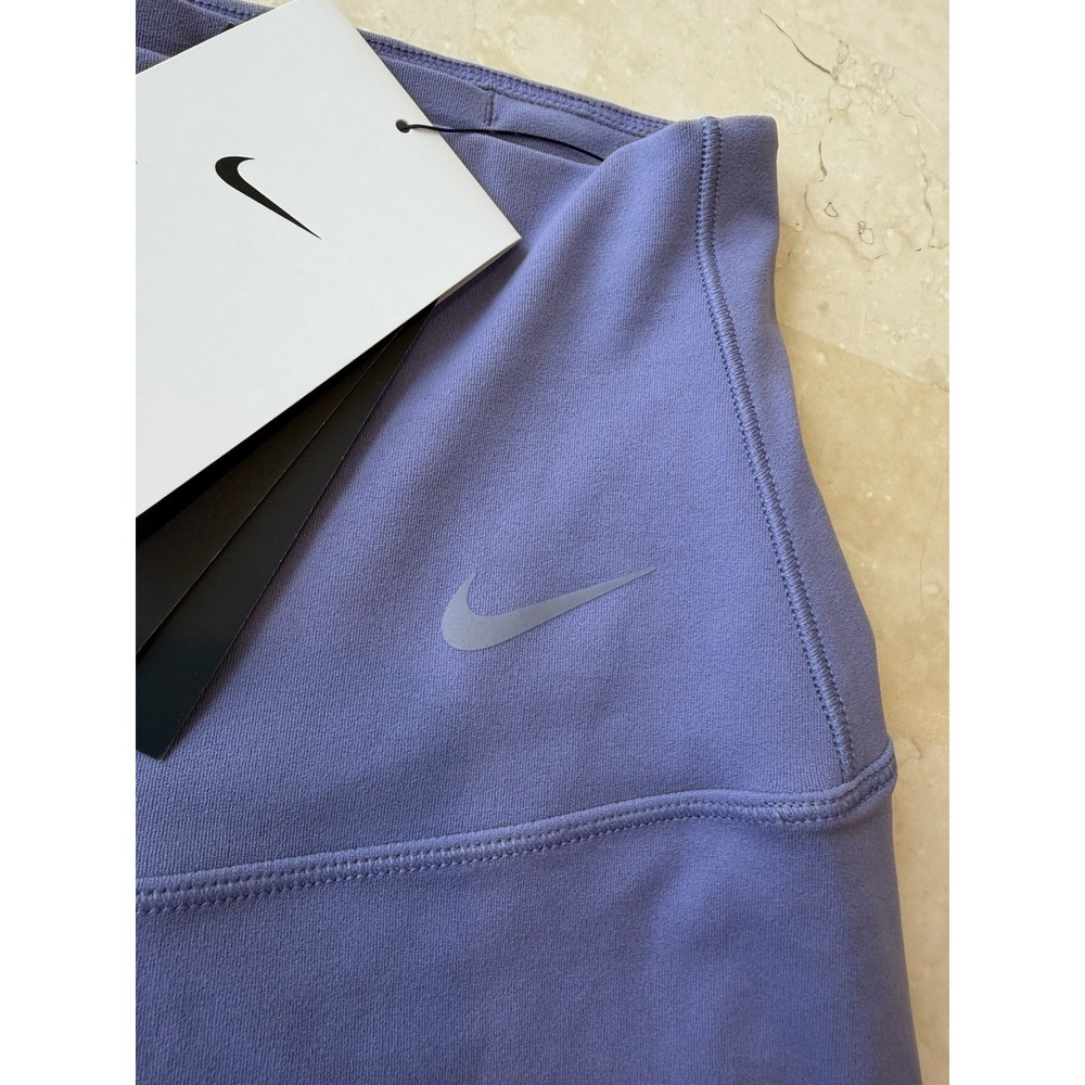 Nike Zenvy Dri-FIT Women's High Rise Biker Shorts Stretch Purple 8" XS - Picture 3 of 11